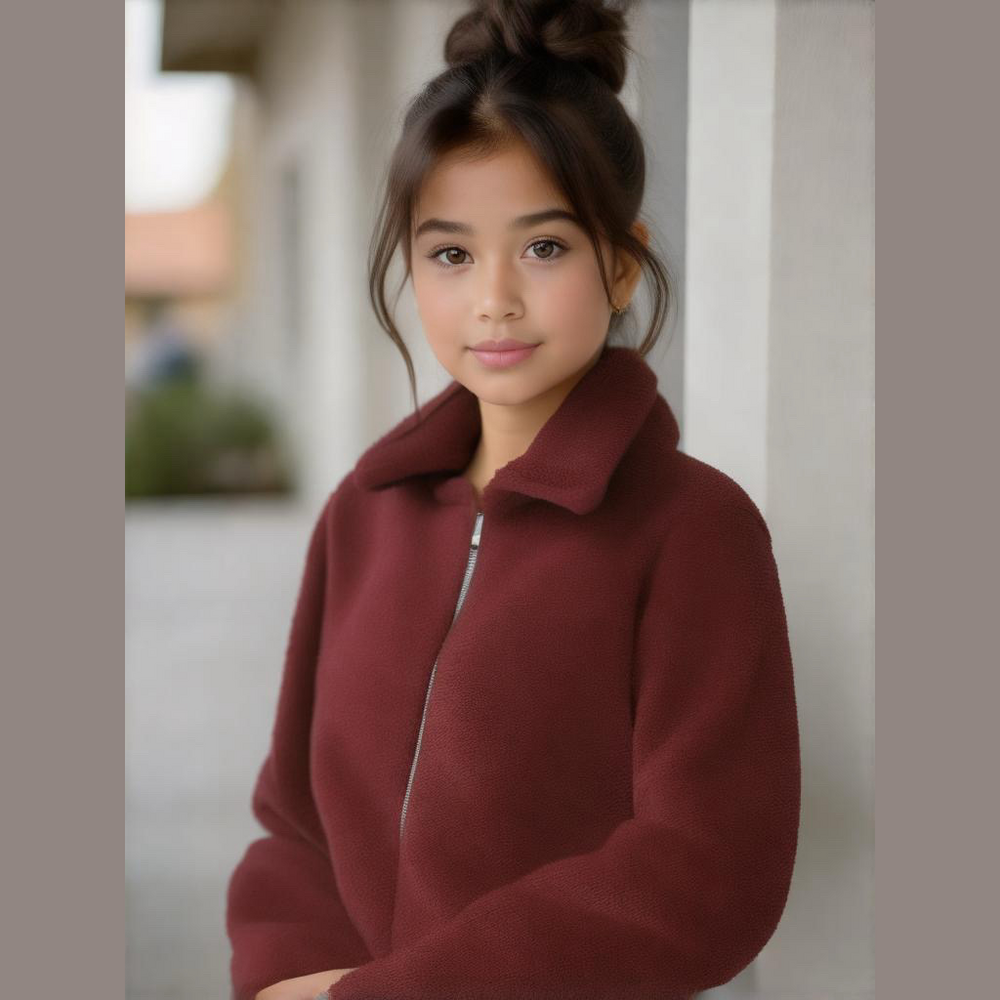 Elodie Girls Wubby Teddy Bear Sherpa Jacket Full Zip XL